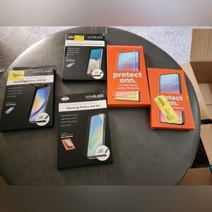 package of samsung phone cases and protective screens